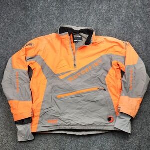 Motorfist Jacket Mens XL Orange Gray EVent Waterproof 1/4 Zip Anorak Snowmobile